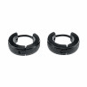 ∅13mm x 4mm Oorringen met Streep Unisex - Zand-Design - Gepolijst RVS