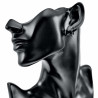 ∅13mm x 4mm Oorringen met Streep Unisex - Zand-Design - Gepolijst RVS