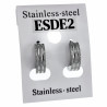 ∅13mm x 4mm Oorringen met Twee Groeven Unisex - Zand-Design - RVS