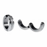 ∅13mm x 4mm Klem Oorringen Unisex Zand-Design RVS - Geen Gaatje Nodig