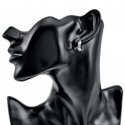 ∅13mm x 4mm Klem Oorringen Unisex Zand-Design RVS - Geen Gaatje Nodig