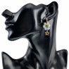 Lange Oorbellen  Ster-Design  Verguld RVS Oorringen met Kristal Hanger