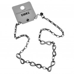 47cm Oneindigheid Ketting Dames - RVS Verstelbaar Anker Schakelketting