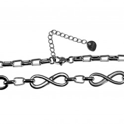 47cm Oneindigheid Ketting Dames - RVS Verstelbaar Anker Schakelketting
