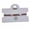 Kralen Armband Dames Gepolijst RVS - Roze Armband met Hart Hanger