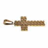 60cm Jasseron-ketting + met Kruis met Horlogebanddetail Verguld RVS