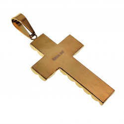 60cm Jasseron-ketting + met Kruis met Horlogebanddetail Verguld RVS