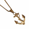 60cm Jasseron Ketting + Anker Hanger Heren - Verguld RVS Nautische Set