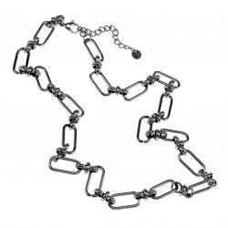 50cm Ketting Dames RVS 14K Wit Goud Plated Ovale Schakel - Verstelbaar