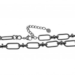 50cm Ketting Dames RVS 14K Wit Goud Plated Ovale Schakel - Verstelbaar