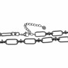 50cm Ketting Dames RVS 14K Wit Goud Plated Ovale Schakel - Verstelbaar