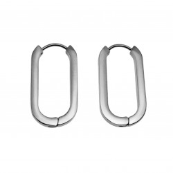 ∅26mm x 3mm Oorringen Dames - Gepolijst RVS - U-Vormige Oorbellen