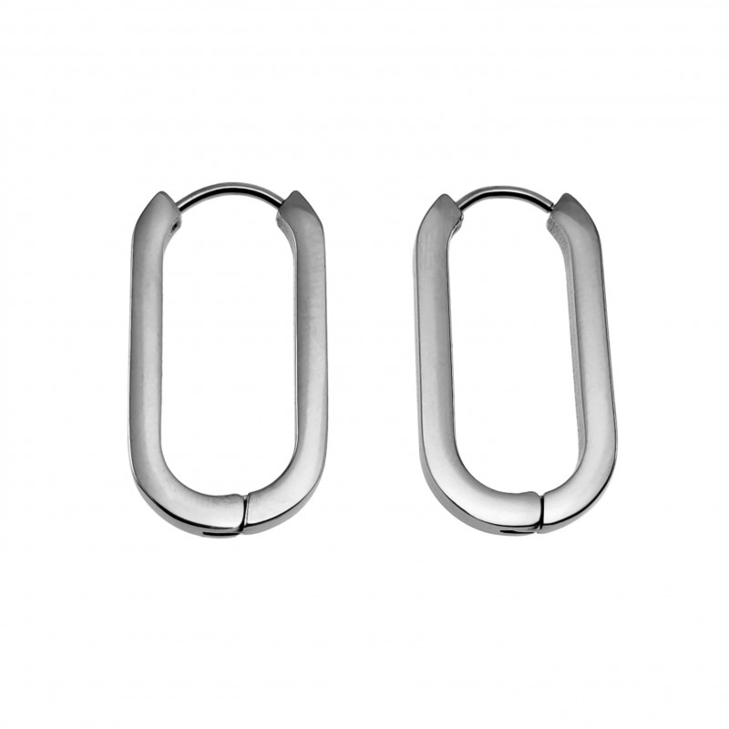 ∅26mm x 3mm Oorringen Dames - Gepolijst RVS - U-Vormige Oorbellen