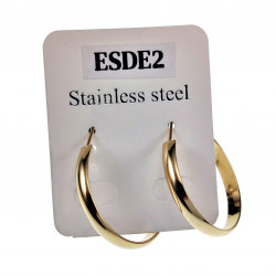 ∅28mm x 3mm Oorringen Dames - Gepolijst Verguld RVS -  Oorbellen