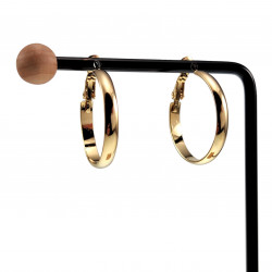∅28mm x 3mm Oorringen Dames - Gepolijst Verguld RVS -  Oorbellen
