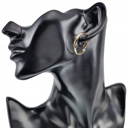 ∅28mm x 3mm Oorringen Dames - Gepolijst Verguld RVS -  Oorbellen