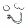∅14mm Oorringen Dames - Gepolijst RVS - Oorbellen met Dubbele Ketting