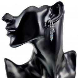 ∅14mm Oorringen Dames - Gepolijst RVS - Oorbellen met Dubbele Ketting