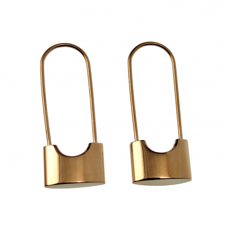 Oorbellen Dames - Hangslot-Design RVS 14K Goud Plated Speld Oorbellen Oorbellen Dames - Hangslot-Design RVS 14K Goud Plated Speld Oorbellen
