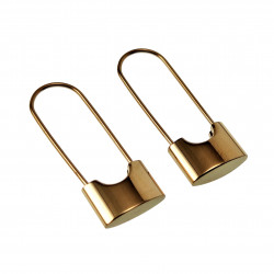 Oorbellen Dames - Hangslot-Design RVS 14K Goud Plated Speld Oorbellen