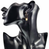 Oorbellen Dames - Hangslot-Design RVS 14K Goud Plated Speld Oorbellen