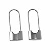 Oorbellen Dames Hangslot-Design RVS 14K Wit Goud Plated Speld Oorbellen