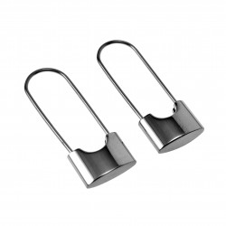 Oorbellen Dames Hangslot-Design RVS 14K Wit Goud Plated Speld Oorbellen