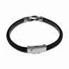 Armband Heren Donkerbruin Leren - RVS Symbool Oneindigheid