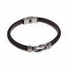 Armband Heren Donkerbruin Leren - RVS Symbool Oneindigheid