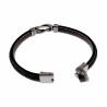 Armband Heren Donkerbruin Leren - RVS Symbool Oneindigheid