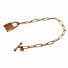 Dames - RVS 14K Goud Plated - Paperclipschakels Armband met Hangslot
