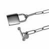 Dames - RVS 14K Wit Goud Plated - Paperclipschakels Armband - Hangslot