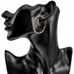 ∅45mm Twisted Oorringen Dames - Roségoud Verguld - Gedraaide Oorbellen