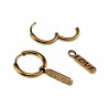 Ø14mm x 2mm Oorringen Unisex -  Love-Design - RVS Gold Plated - Oorbellen met Staafhanger