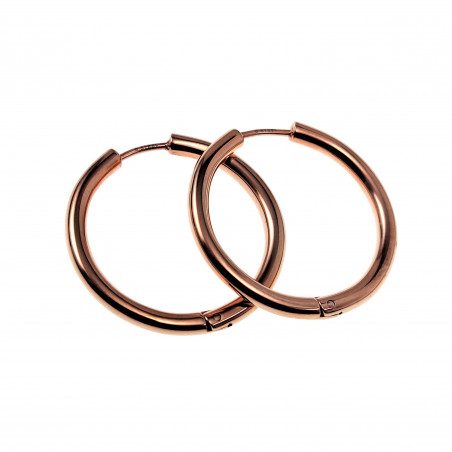 ∅30mm x 3mm Oorbellen Dames - Roségoud Verguld RVS - Oorringen