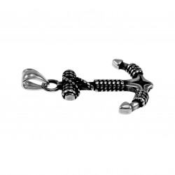 60cm Jasseron Ketting + Anker Hanger Heren RVS Nautische Hanger Ketting