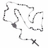 4mm Rozenkrans Ketting Unisex - Zwarte PVD-coating-Zilverkleur RVS