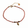 Mauve Roze Gefacetteerde Kristalkralen Armband RVS 14K Goud Plated