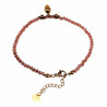 Mauve Roze Gefacetteerde Kristalkralen Armband RVS 14K Goud Plated