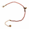 Mauve Roze Gefacetteerde Kristalkralen Armband RVS 14K Goud Plated