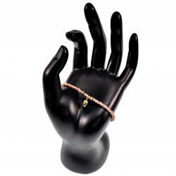 Armband Dames - Mauve Roze Gefacetteerde Kristalkralen - RVS Gold Plated - Verstelbaar