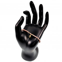 Mauve Roze Gefacetteerde Kristalkralen Armband RVS 14K Goud Plated