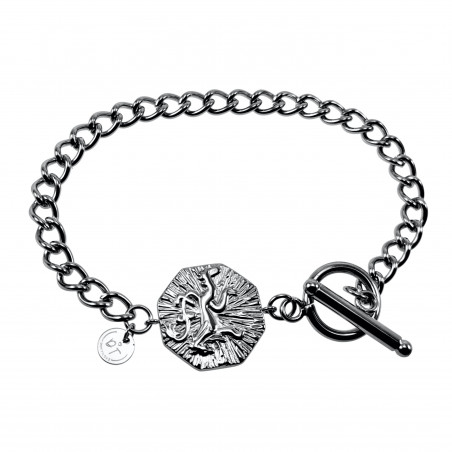 Cubaanse Armband Dames RVS 14K Wit Goud Plated Armband met T-sluiting