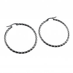 ∅40mm x 2,5mm Oorringen Dames - RVS - Gedraaide Oorbellen