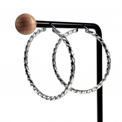 ∅40mm x 2,5mm Oorringen Dames - RVS - Gedraaide Oorbellen