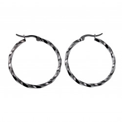 ∅35mm x 2,5mm Oorringen Dames - RVS - Gedraaide Oorbellen