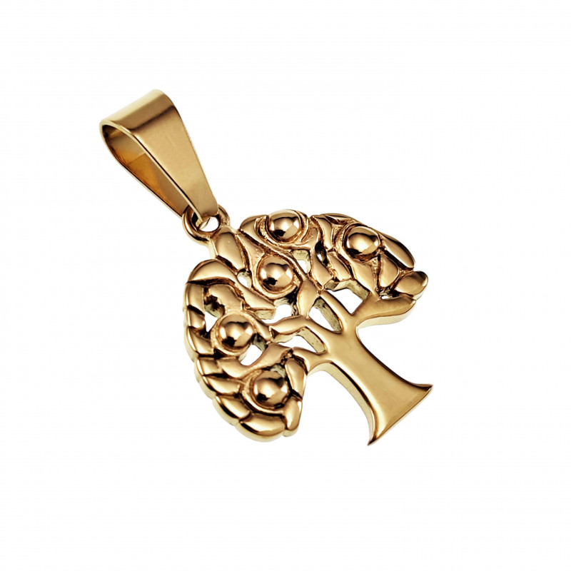 Levensboom Hanger Unisex - Verguld RVS - Symbolische Hanger Levensboom Hanger Unisex - Verguld RVS - Symbolische Hanger