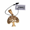 60cm x 3mm Jasseron Ketting + Levensboom Hanger Unisex - Verguld RVS