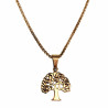 60cm x 3mm Jasseron Ketting + Levensboom Hanger Unisex - Verguld RVS