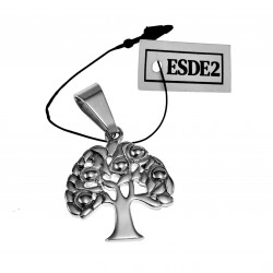 60cm x 3mm Jasseron Ketting + Levensboom Hanger Unisex - Gepolijst RVS
